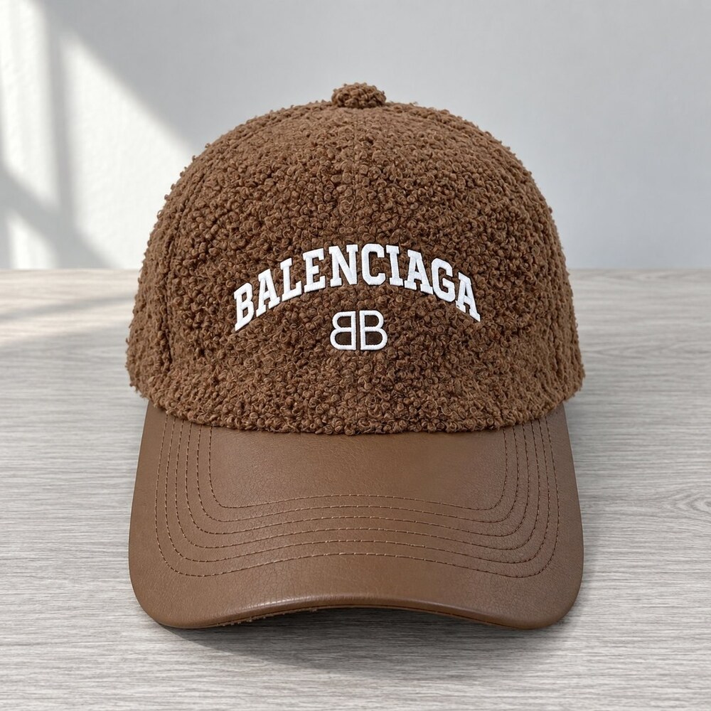 Balenciaga Teddy Leather Brown Cap